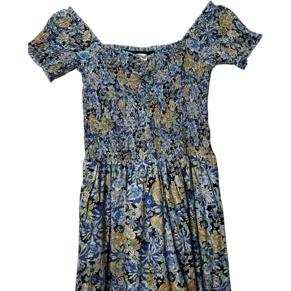 Heartloom Revolve Mina Dress Indigo Size XS Blue Off Shoulder Smocked Tiered - Picture 5 of 13